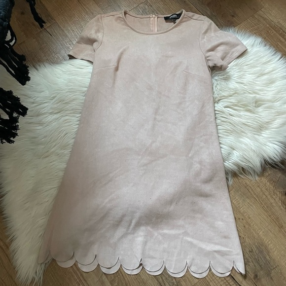 LULU’S Well Suede Beige Shift Dress - Picture 2 of 3